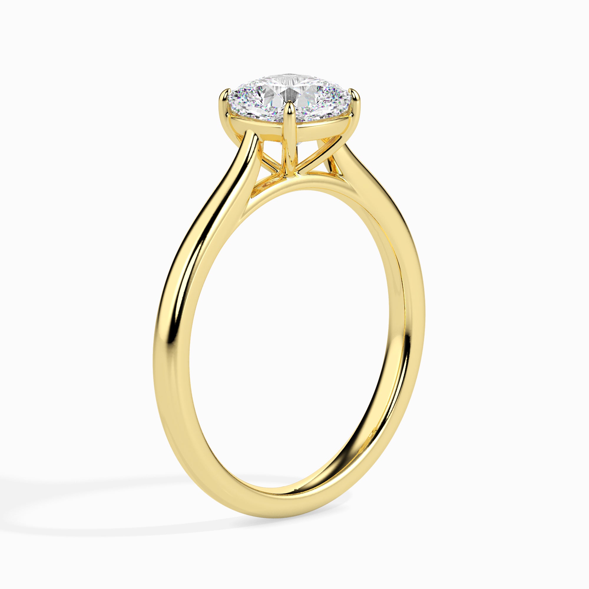 70-Pointer Cushion Cut Solitaire 18K Yellow Gold Ring JL AU 19003Y-B   Jewelove.US