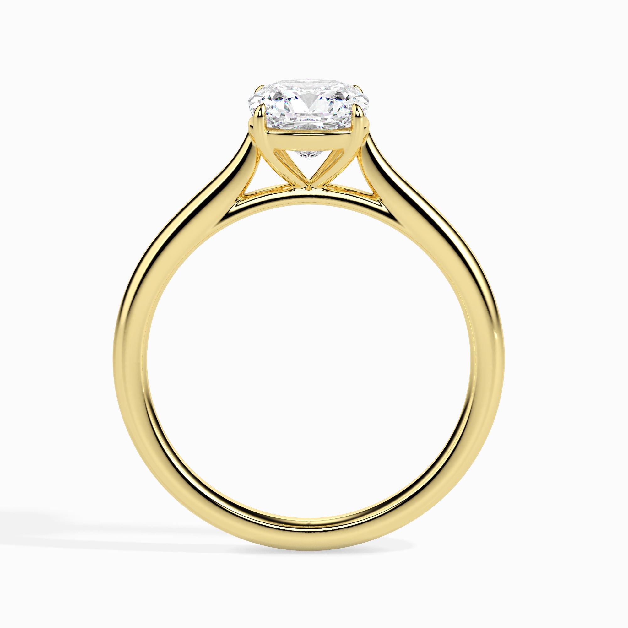 30-Pointer Cushion Cut Solitaire 18K Yellow Gold Ring JL AU 19003Y
