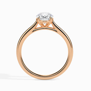 70-Pointer Oval Cut Solitaire 18K Rose Gold Ring JL AU 19004R-B   Jewelove.US