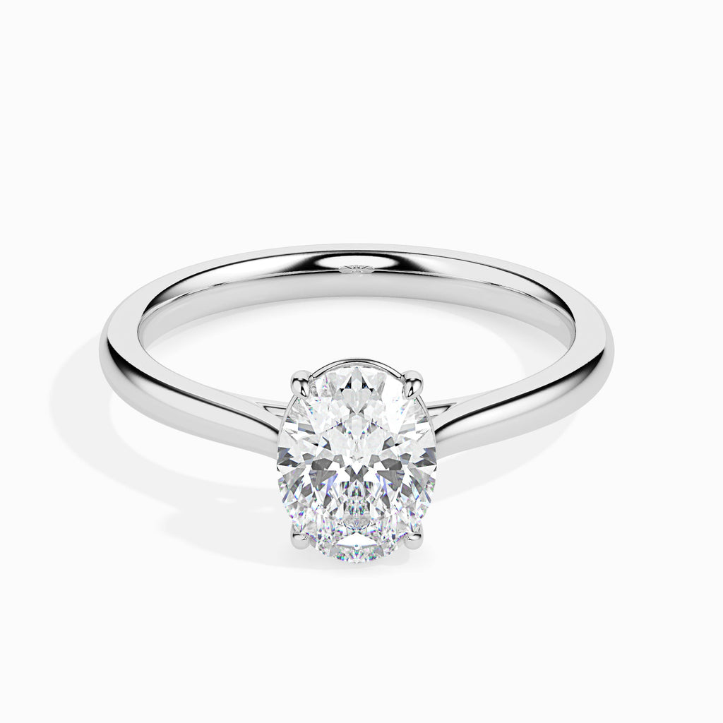 50-Pointer Oval Cut Solitaire Platinum Ring JL PT 19004-A   Jewelove.US
