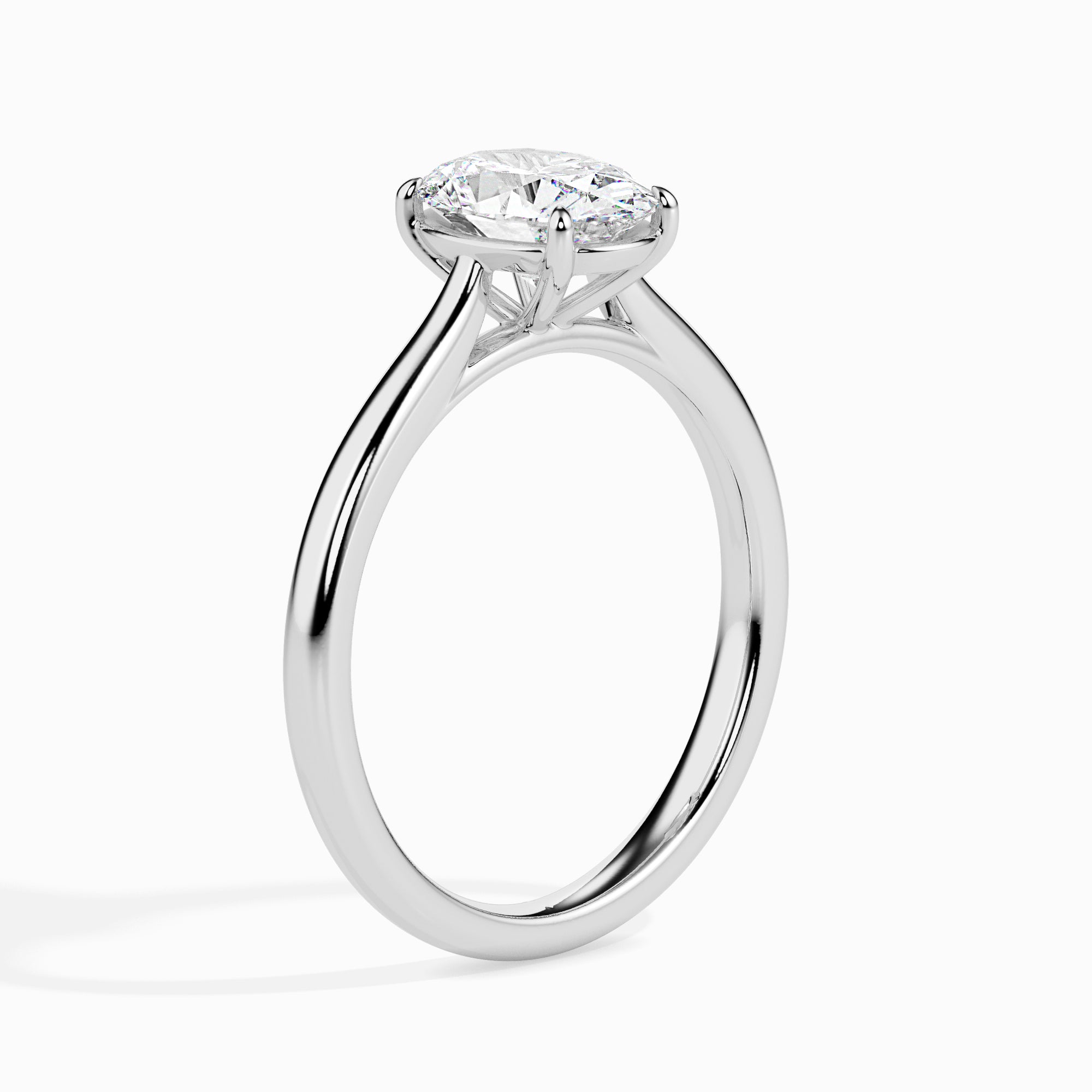 30-Pointer Oval Cut Solitaire Platinum Ring JL PT 19004   Jewelove.US