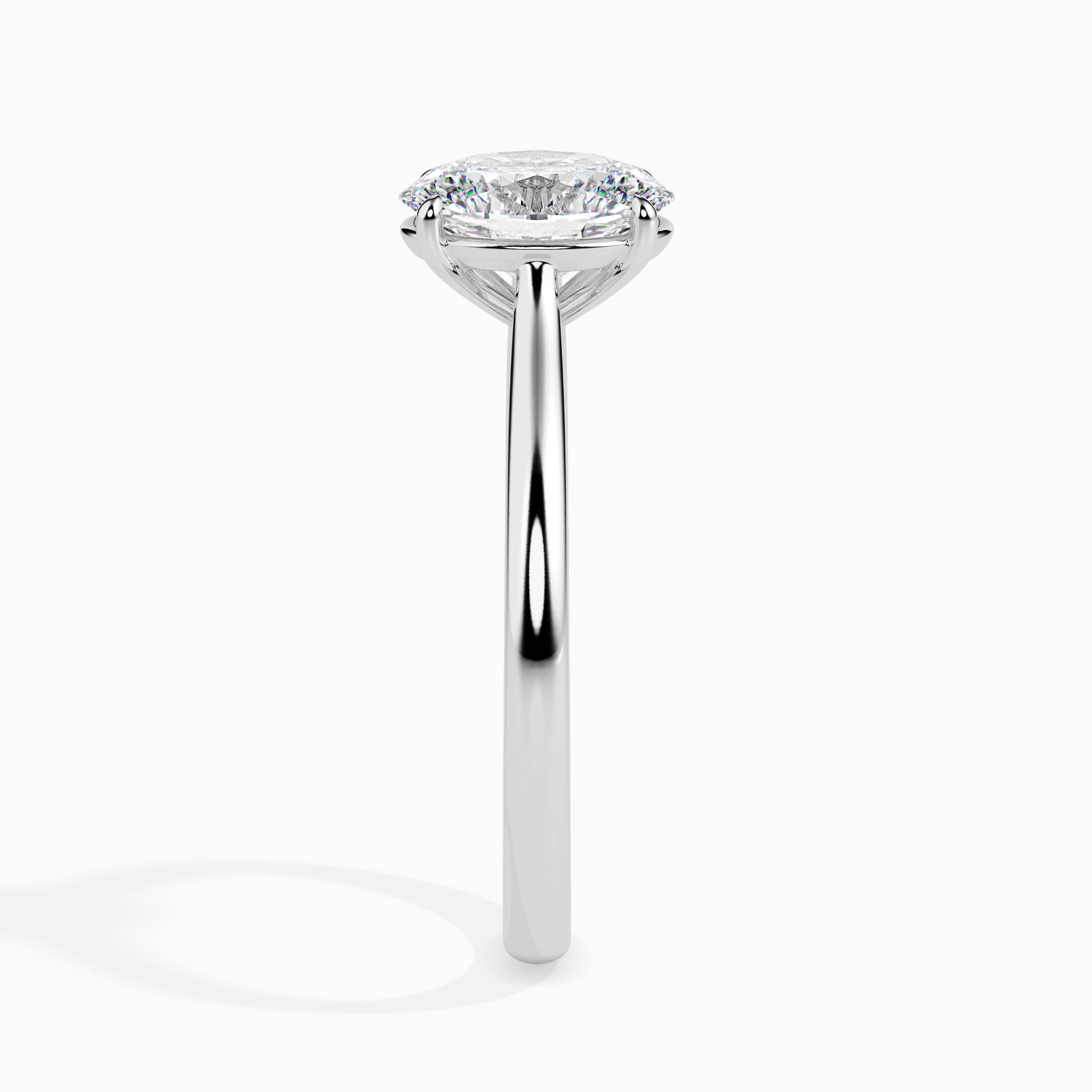 30-Pointer Oval Cut Solitaire Platinum Ring JL PT 19004