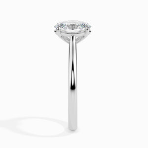 30-Pointer Oval Cut Solitaire Platinum Ring JL PT 19004