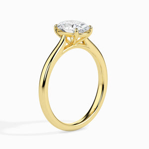 70-Pointer Oval Cut Solitaire 18K Yellow Gold Ring JL AU 19004Y-B   Jewelove.US