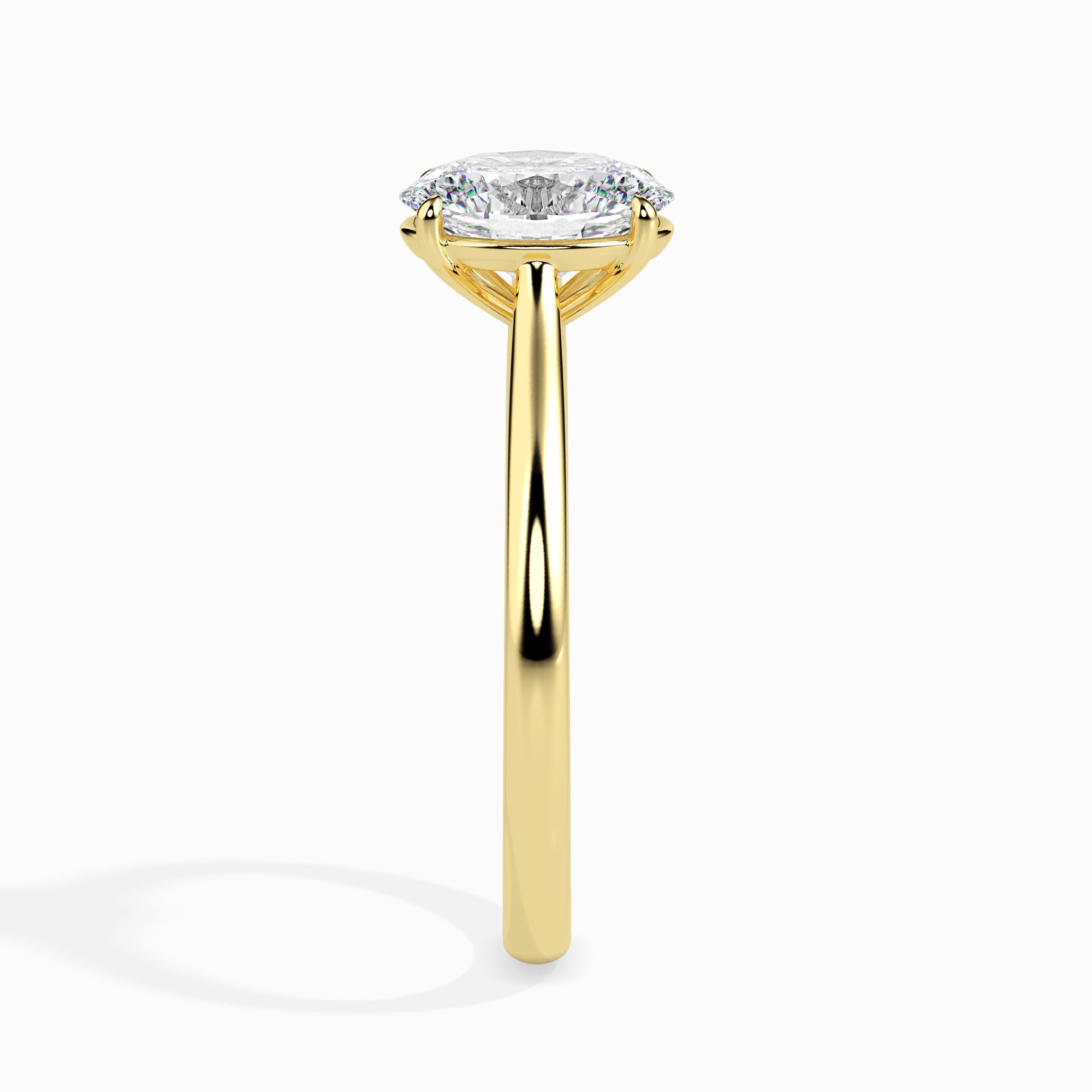 30-Pointer Oval Cut Solitaire 18K Yellow Gold Ring JL AU 19004Y