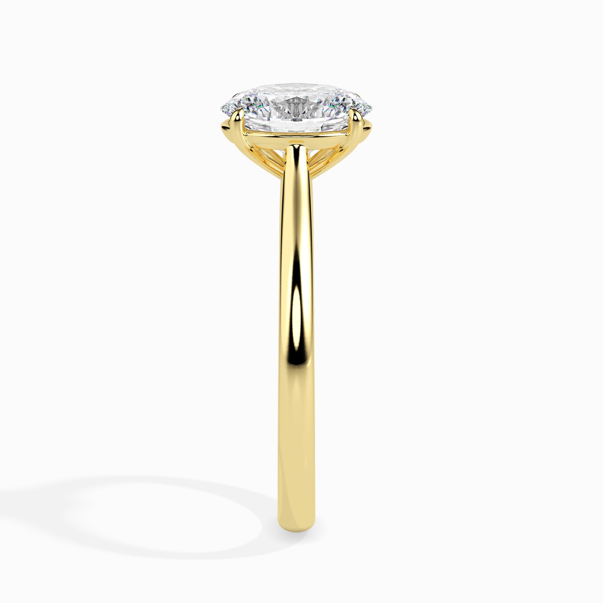 70-Pointer Oval Cut Solitaire 18K Yellow Gold Ring JL AU 19004Y-B