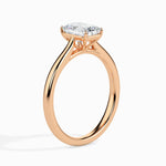 Load image into Gallery viewer, 50-Pointer Emerald Cut Solitaire Diamond 18K Rose Gold Solitaire Ring JL AU 19005R-A
