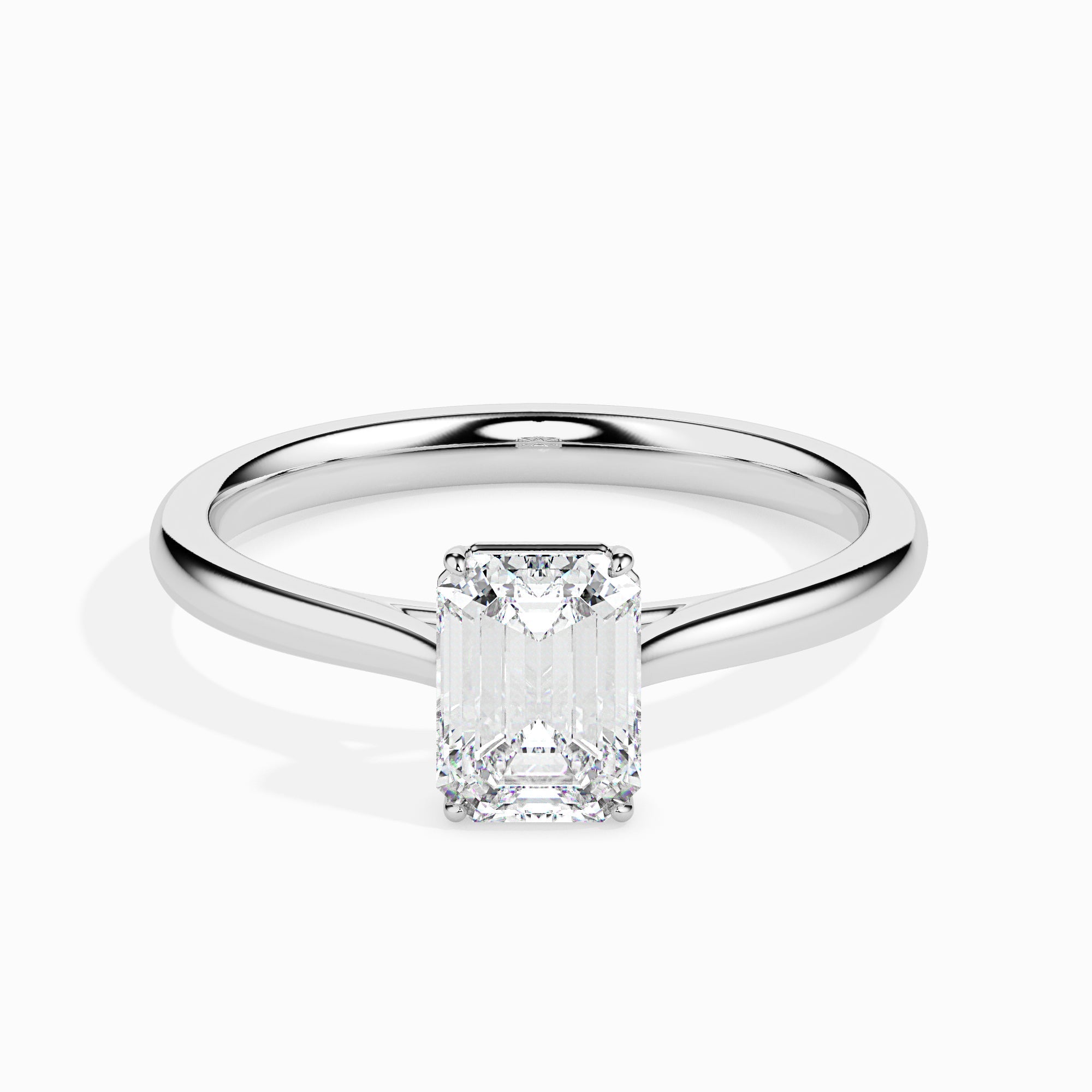 70-Pointer Emerald Cut Solitaire Platinum Ring JL PT 19005-B   Jewelove.US