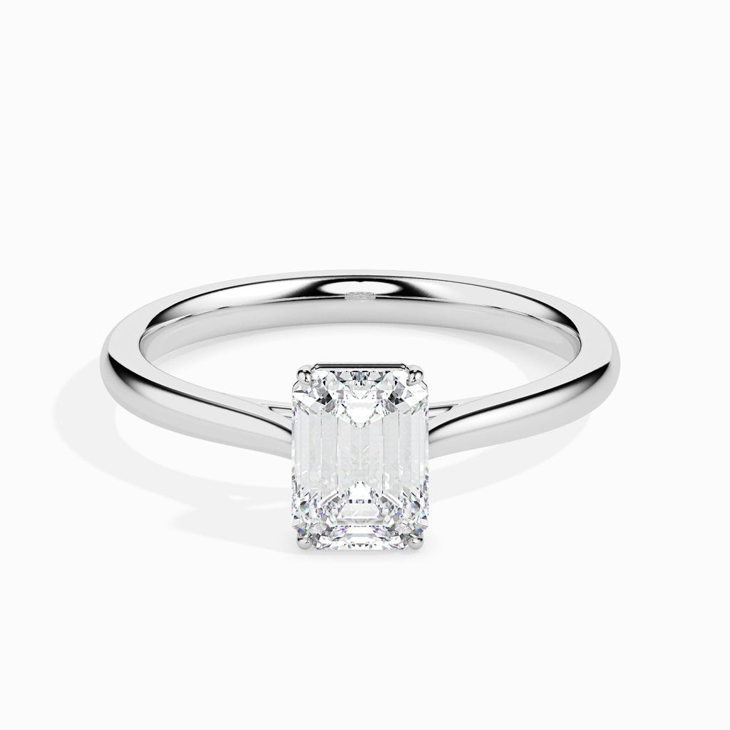 50-Pointer Emerald Cut Solitaire Platinum Ring JL PT 19005-A   Jewelove.US