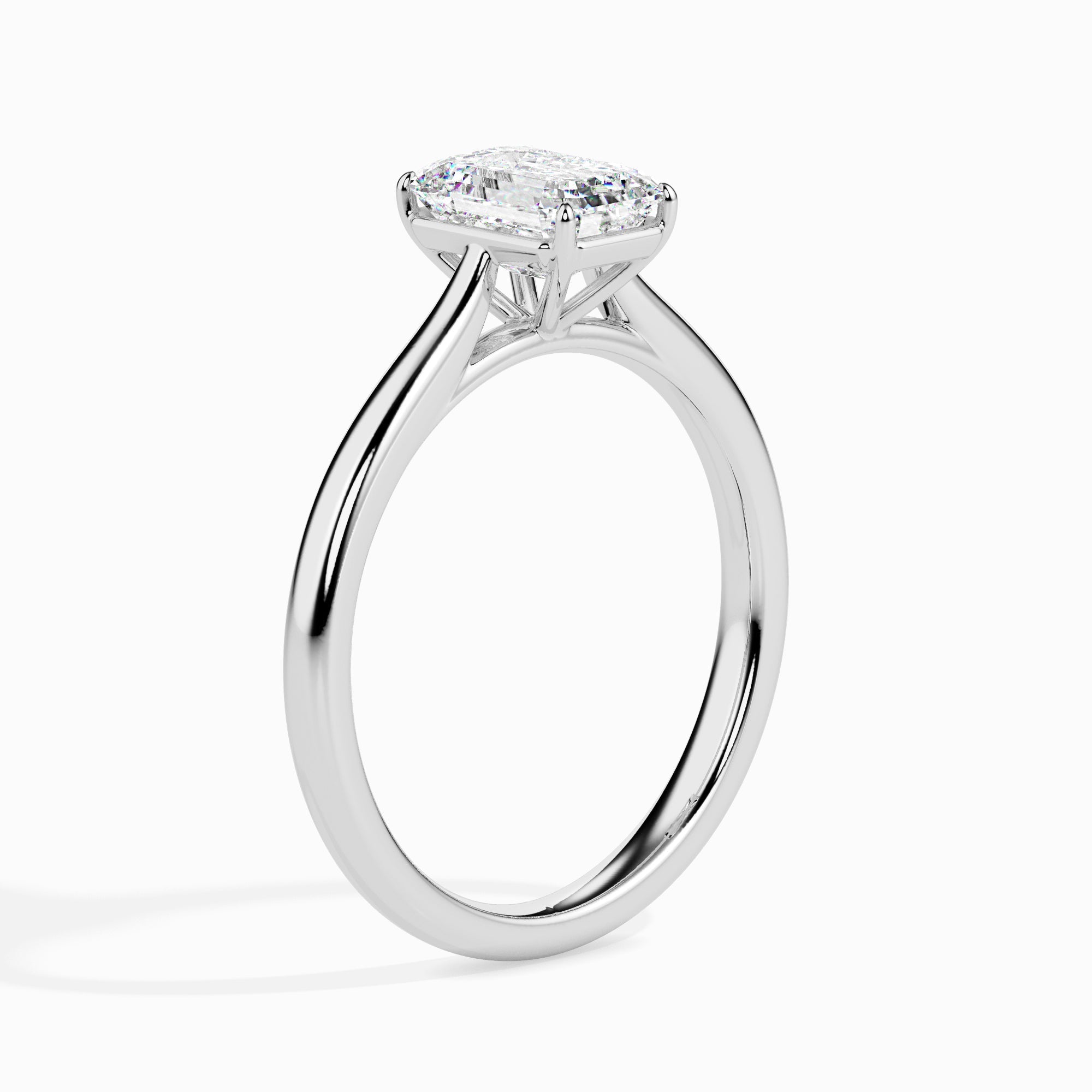 70-Pointer Emerald Cut Solitaire Platinum Ring JL PT 19005-B   Jewelove.US