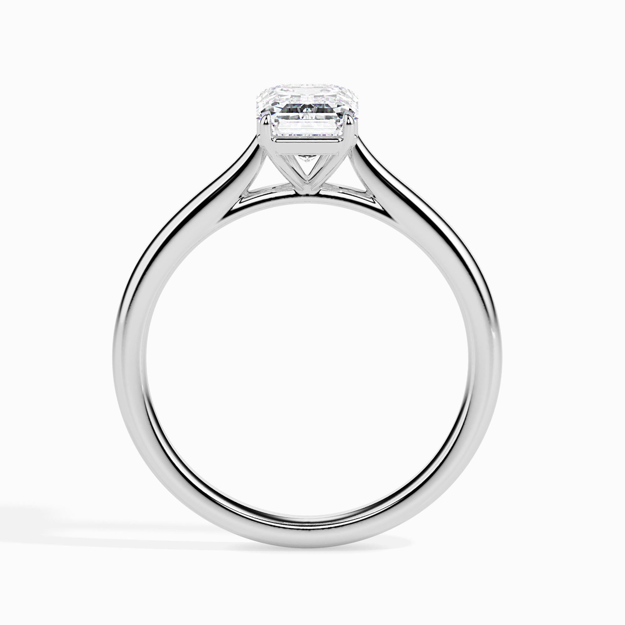 30-Pointer Emerald Cut Solitaire Platinum Ring JL PT 19005