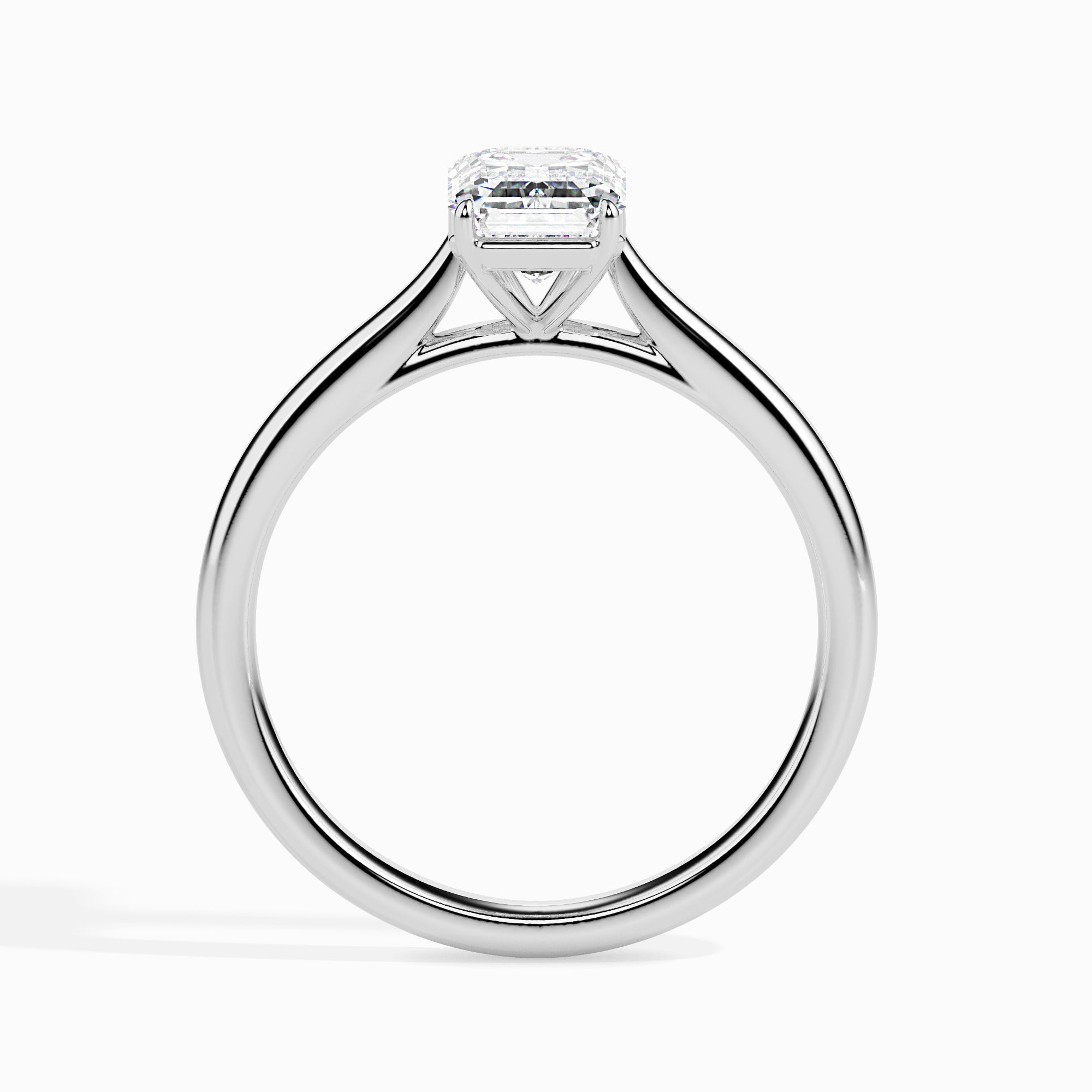 50-Pointer Emerald Cut Solitaire Platinum Ring JL PT 19005-A