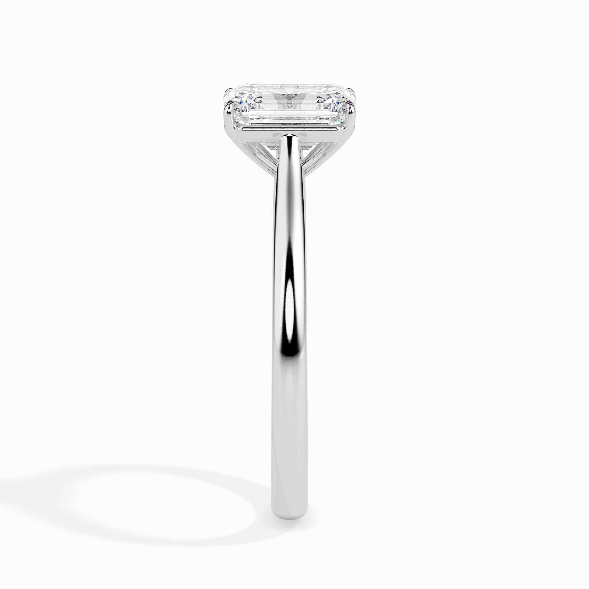50-Pointer Emerald Cut Solitaire Platinum Ring JL PT 19005-A