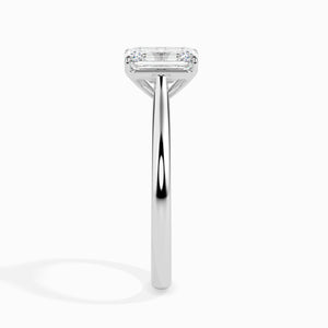 50-Pointer Emerald Cut Solitaire Platinum Ring JL PT 19005-A