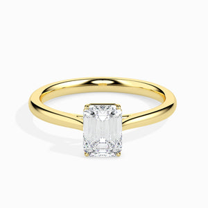 50-Pointer Emerald Cut Solitaire Diamond 18K Yellow Gold Ring JL AU 19005Y-A   Jewelove.US