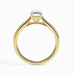 50-Pointer Emerald Cut Solitaire Diamond 18K Yellow Gold Ring JL AU 19005Y-A