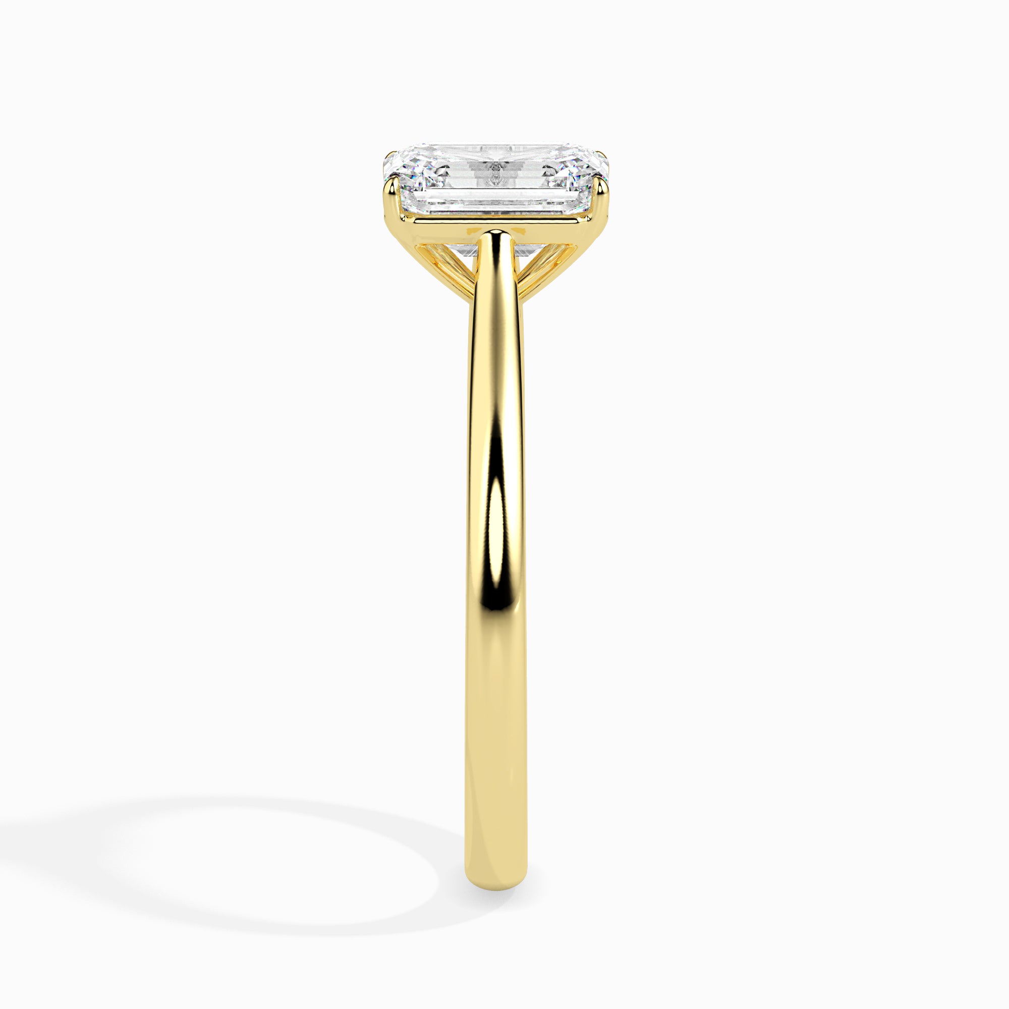 50-Pointer Emerald Cut Solitaire Diamond 18K Yellow Gold Ring JL AU 19005Y-A