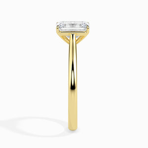 50-Pointer Emerald Cut Solitaire Diamond 18K Yellow Gold Ring JL AU 19005Y-A