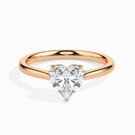 Load image into Gallery viewer, 30-Pointer Heart Cut Solitaire Diamond 18K Rose Gold Ring JL AU 19008R   Jewelove.US
