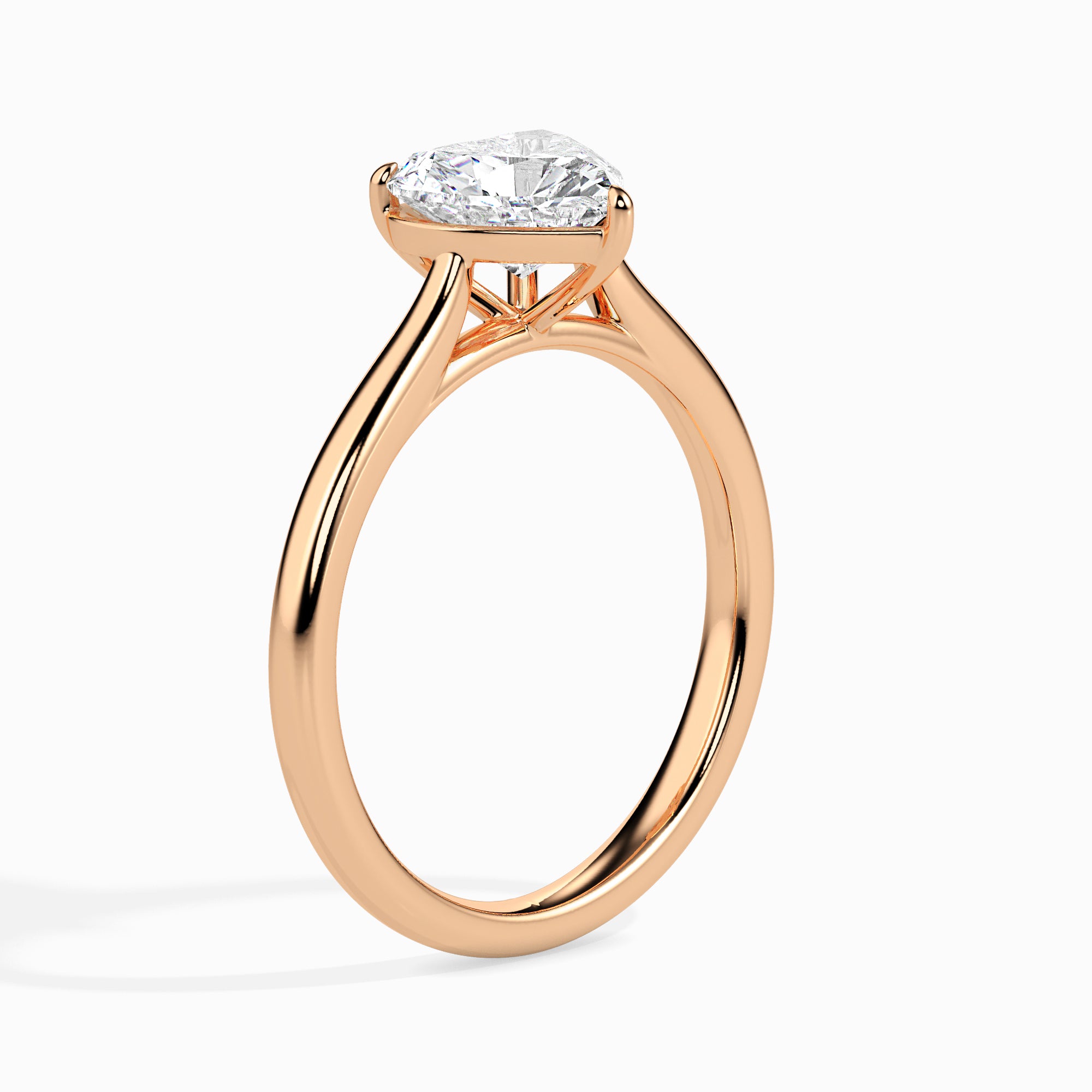 70-Pointer Heart Cut Solitaire Diamond 18K Rose Gold Ring JL AU 19008R-B   Jewelove.US