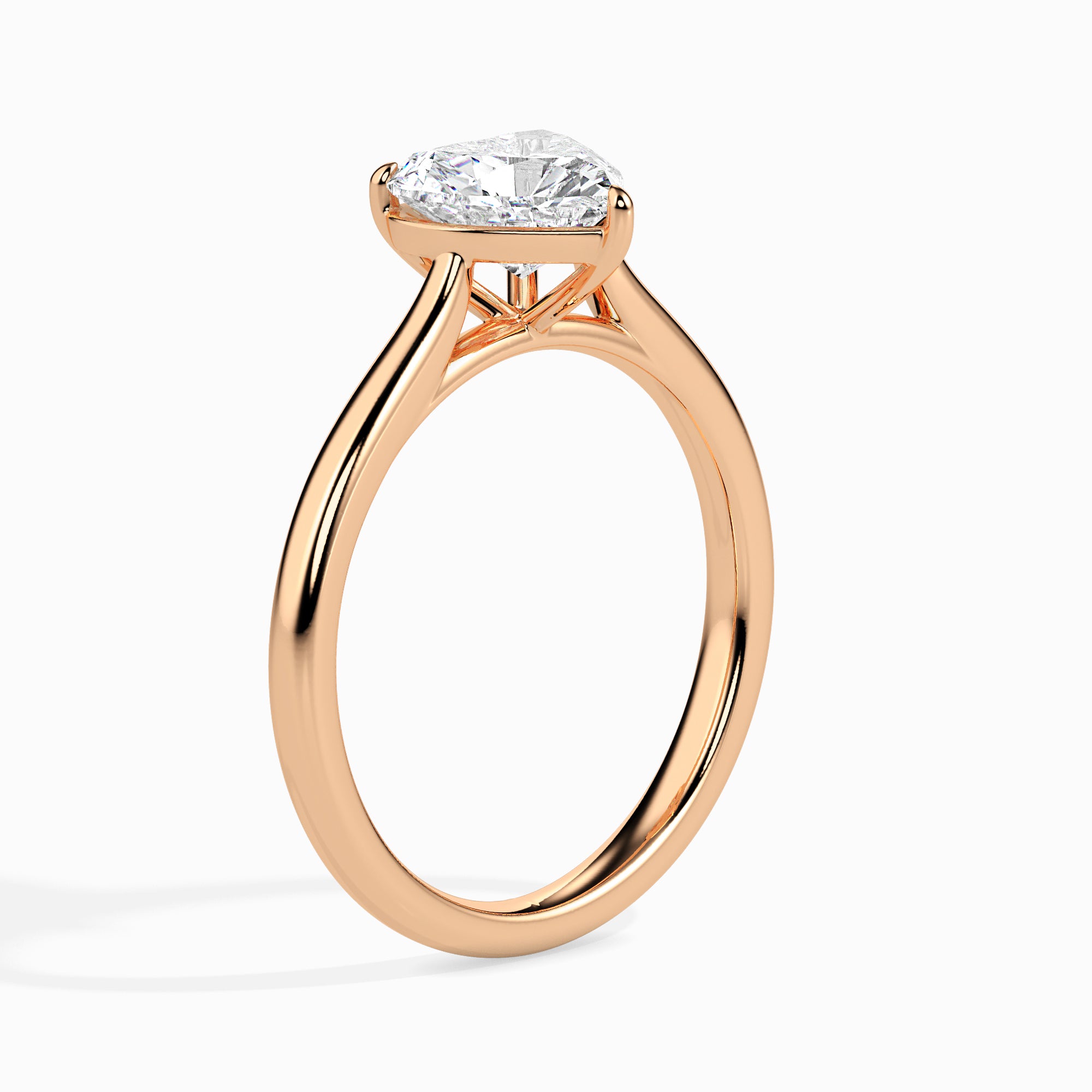 30-Pointer Heart Cut Solitaire Diamond 18K Rose Gold Ring JL AU 19008R   Jewelove.US
