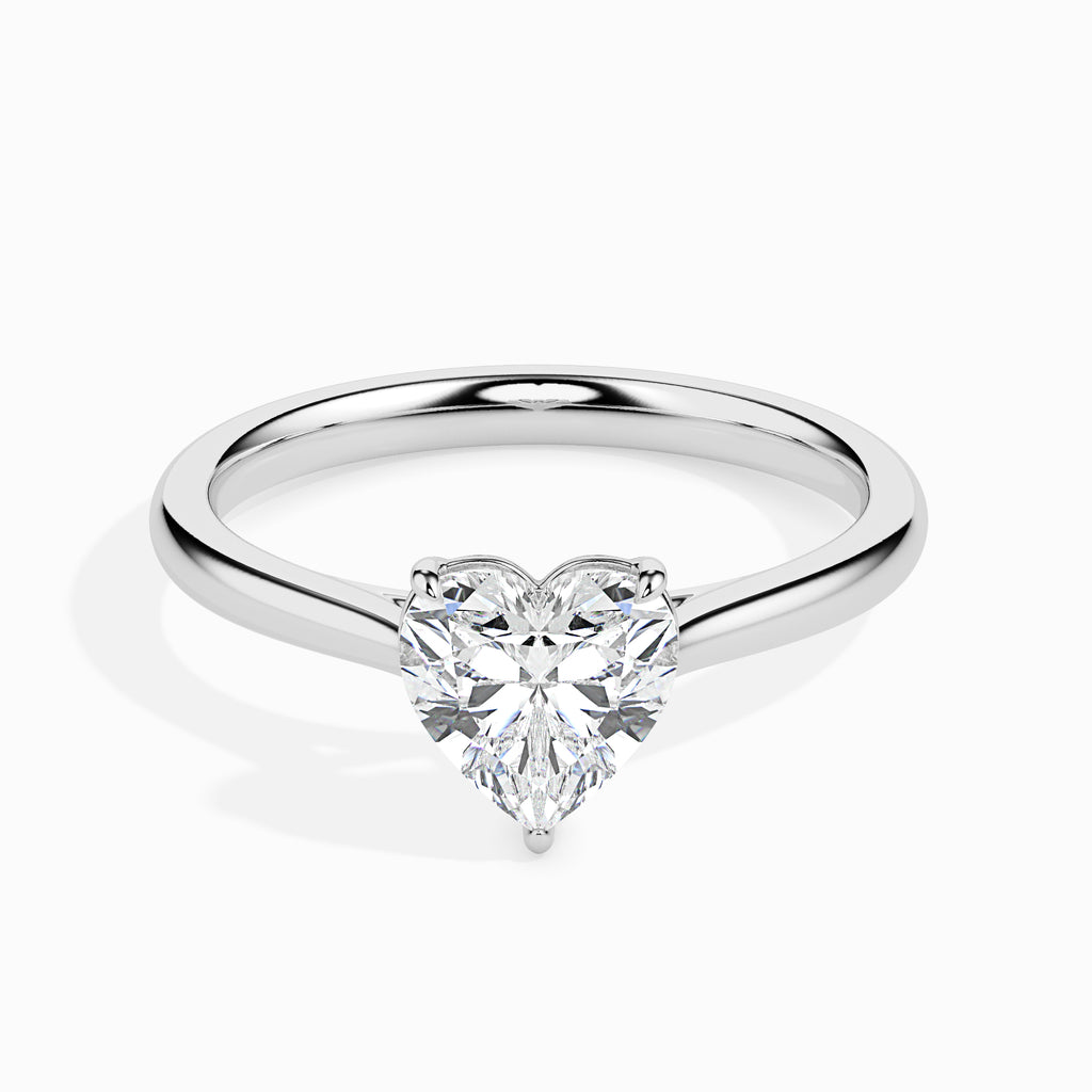 50-Pointer Heart Cut Solitaire Diamond Platinum Ring JL PT 19008-A   Jewelove.US