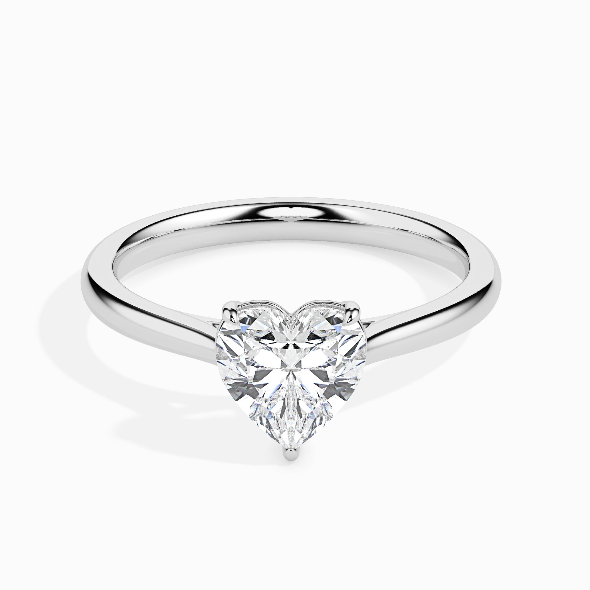 70-Pointer Heart Cut Solitaire Diamond Platinum Ring JL PT 19008-B   Jewelove.US