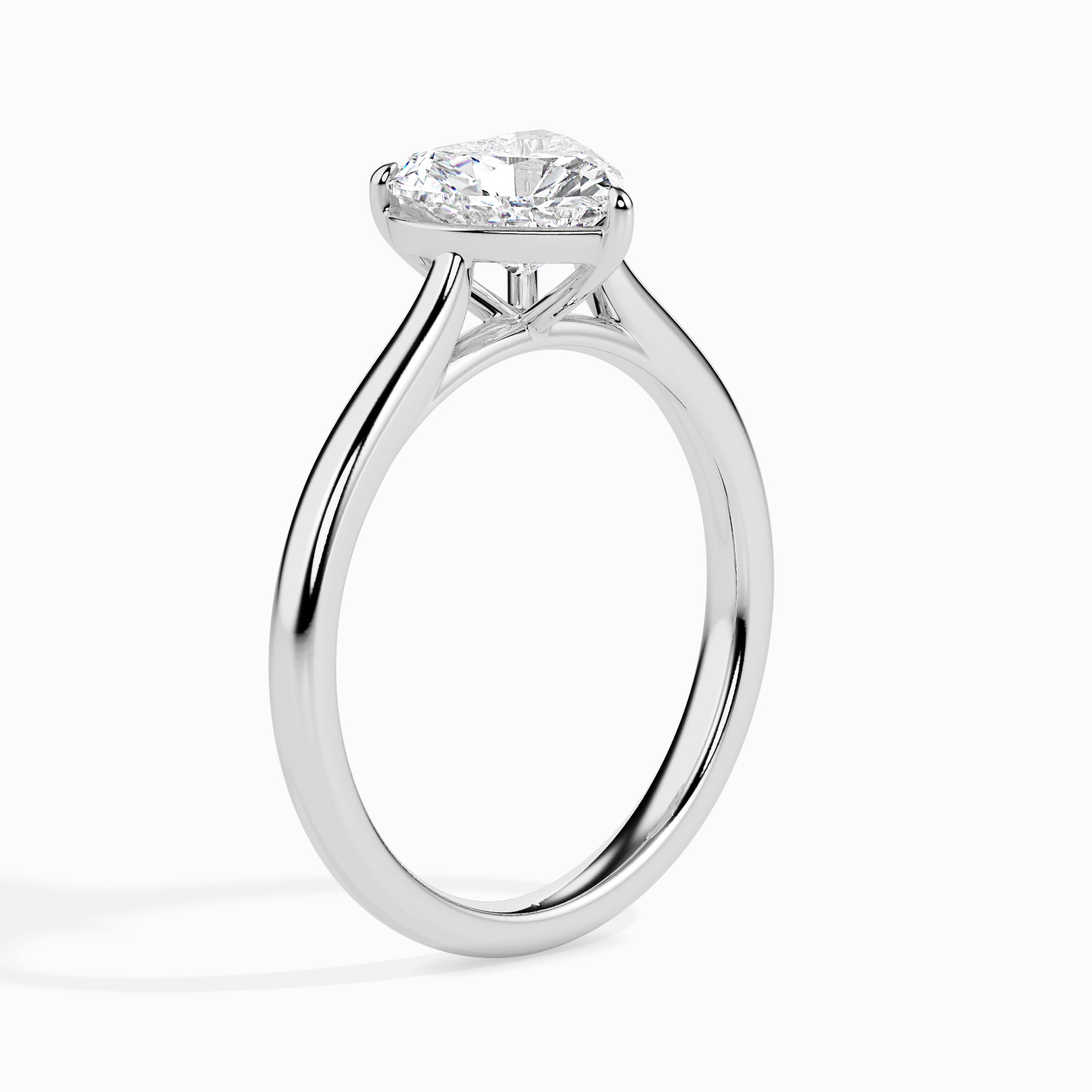 70-Pointer Heart Cut Solitaire Diamond Platinum Ring JL PT 19008-B   Jewelove.US