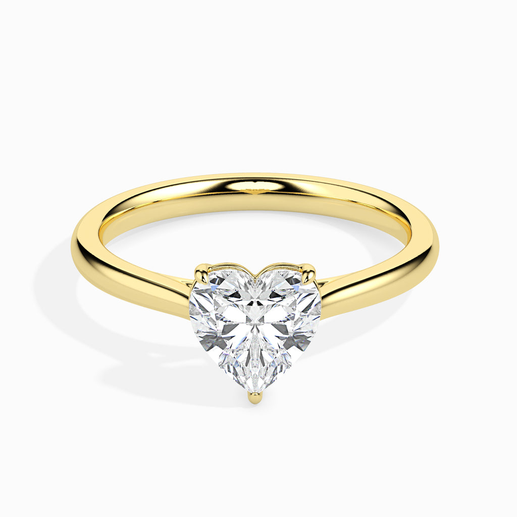 50-Pointer Heart Cut Solitaire Diamond 18K Yellow Gold Ring JL AU 19008Y-A   Jewelove.US