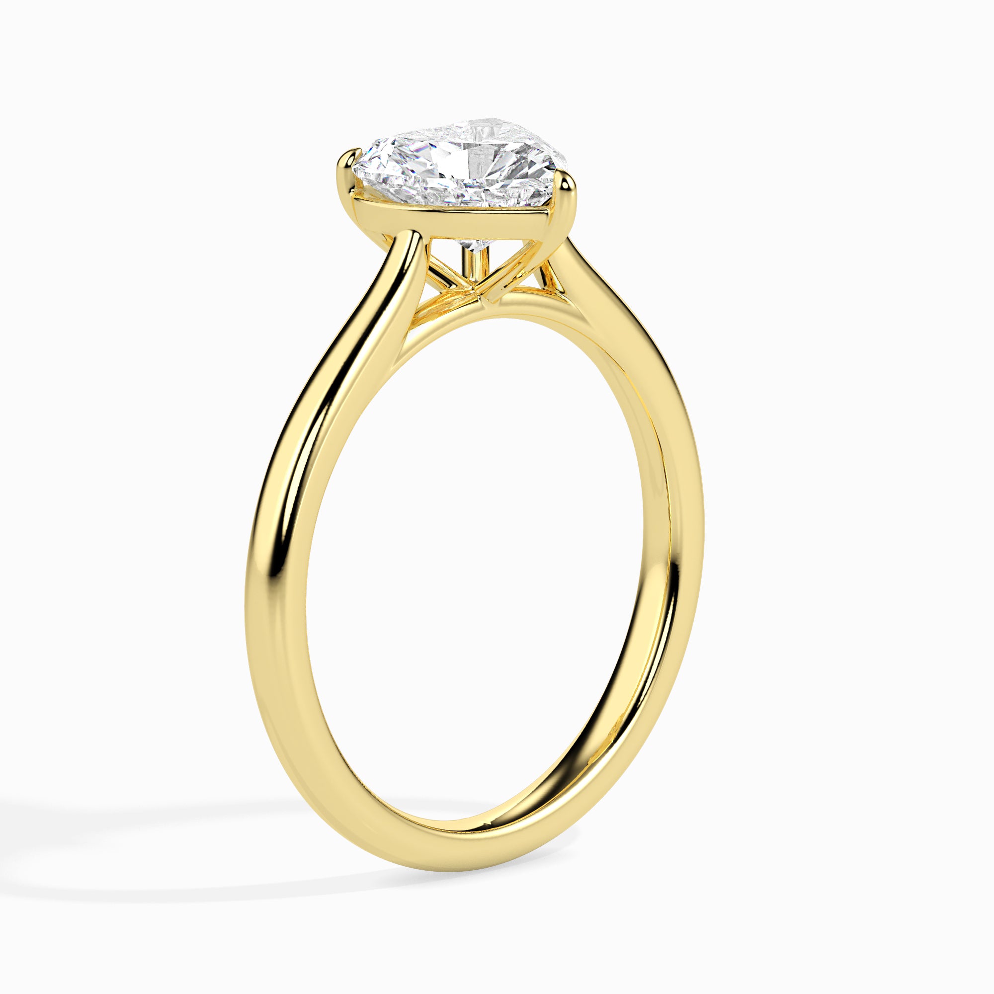 50-Pointer Heart Cut Solitaire Diamond 18K Yellow Gold Ring JL AU 19008Y-A   Jewelove.US