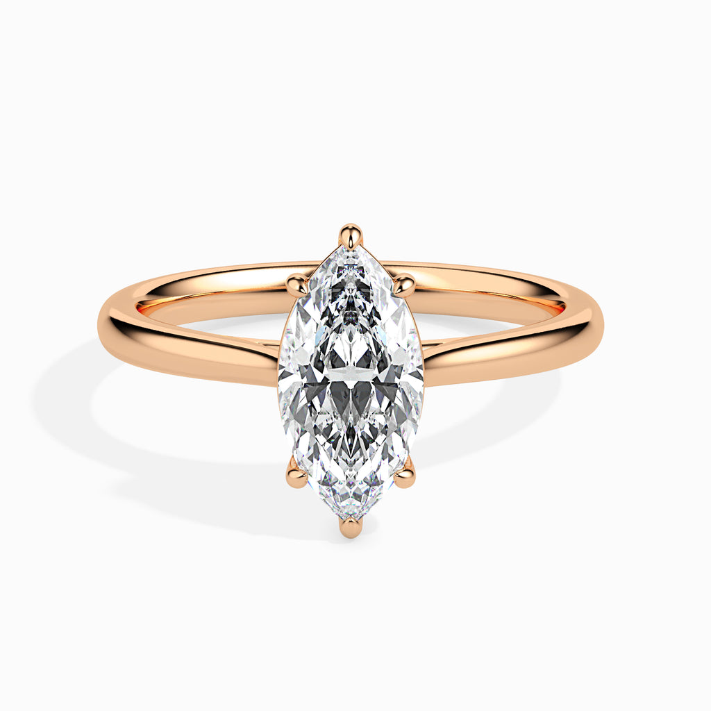 50-Pointer Marquise Cut Solitaire Diamond 18K Rose Gold Ring JL AU 19009R-A   Jewelove.US