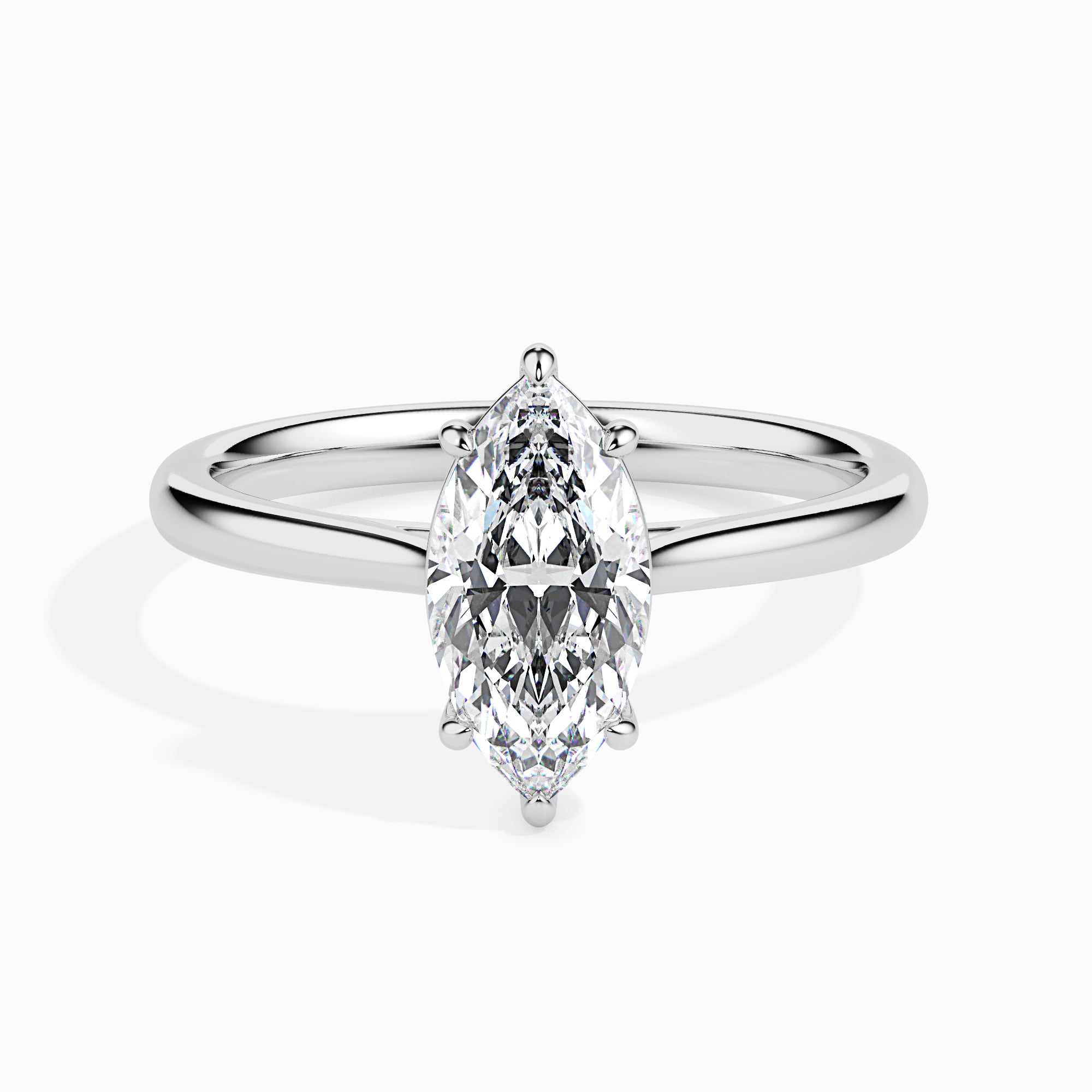 30-Pointer Marquise Cut Solitaire Diamond Platinum Ring JL PT 19009   Jewelove.US