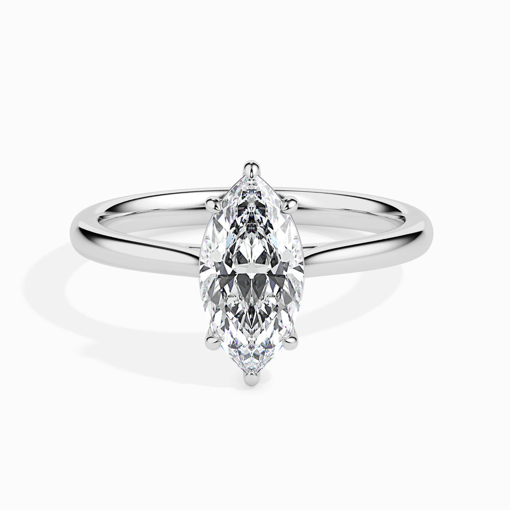 70-Pointer Marquise Cut Solitaire Diamond Platinum Ring JL PT 19009-B   Jewelove.US
