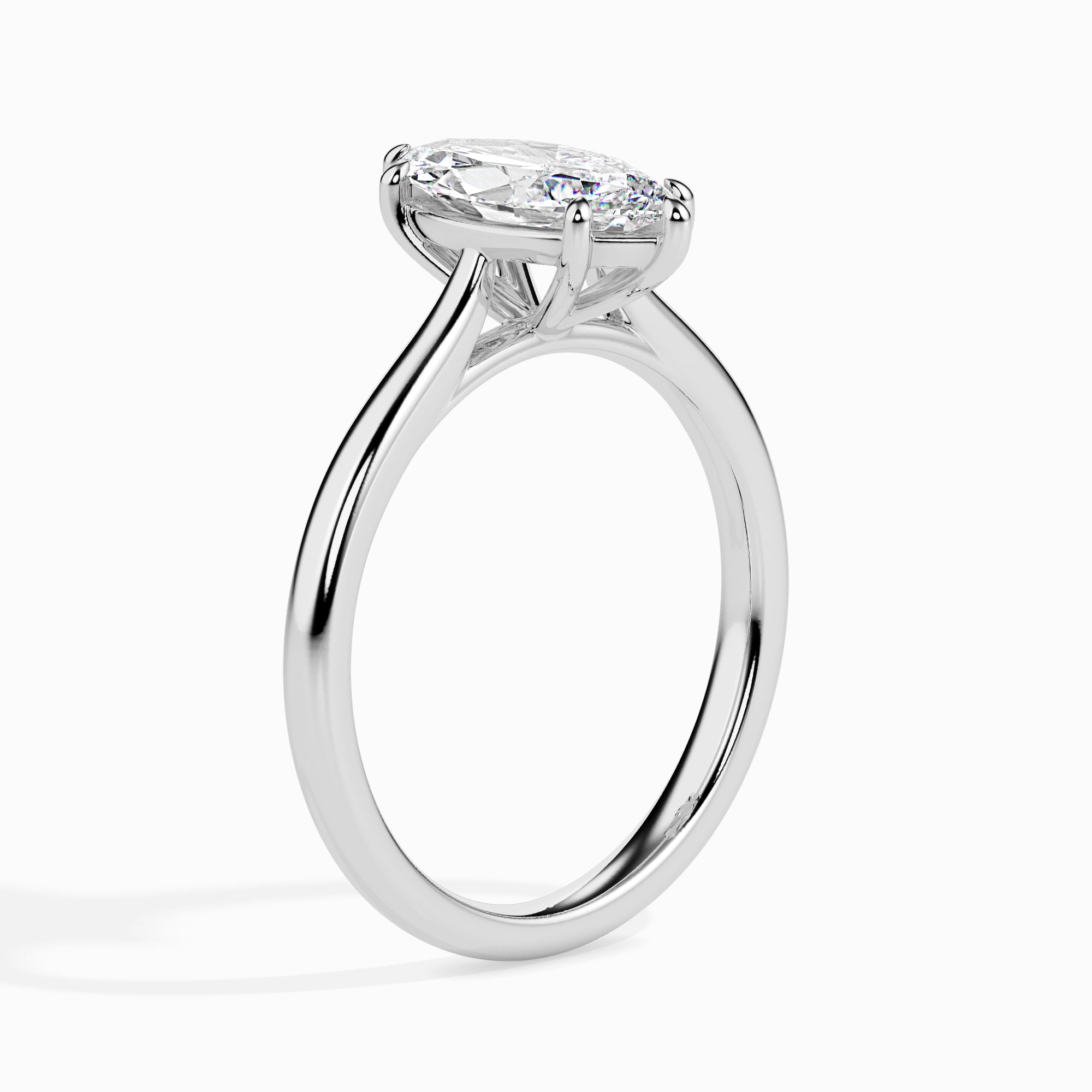 30-Pointer Marquise Cut Solitaire Diamond Platinum Ring JL PT 19009   Jewelove.US