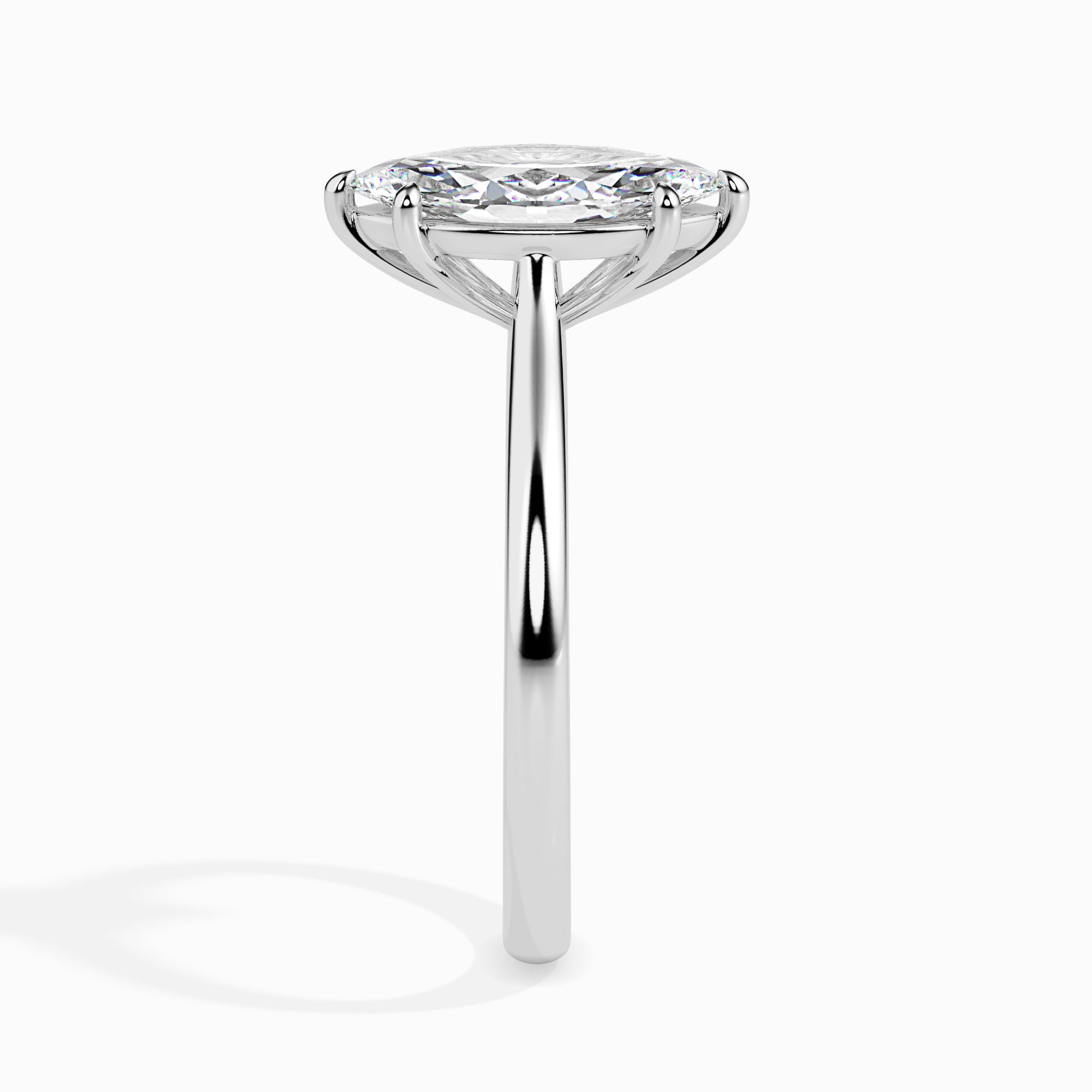 50-Pointer Marquise Cut Solitaire Diamond Platinum Ring JL PT 19009-A   Jewelove.US