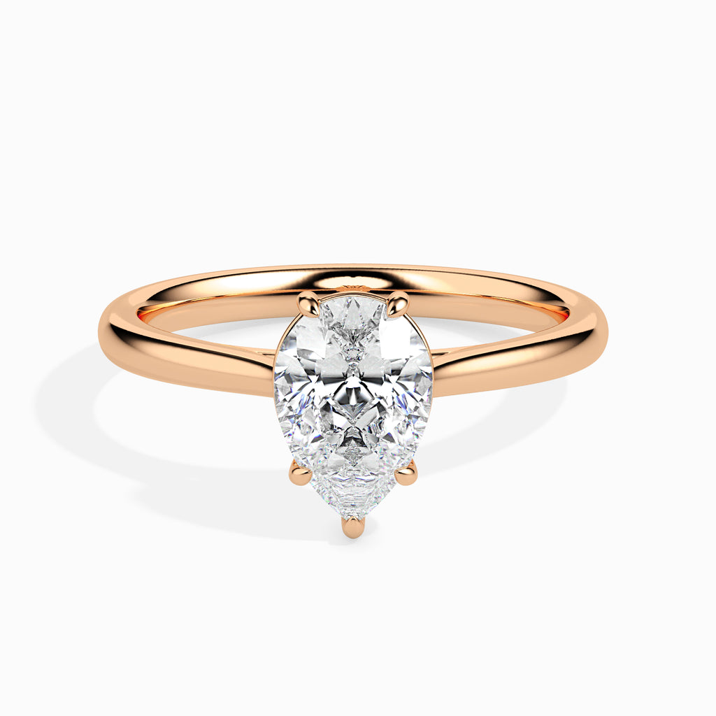 50-Pointer Pear Cut Solitaire Diamond 18K Rose Gold Ring JL AU 19010R-A   Jewelove.US