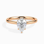 Load image into Gallery viewer, 70-Pointer Pear Cut Solitaire Diamond 18K Rose Gold Ring JL AU 19010R-B   Jewelove.US
