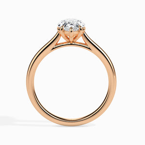 70-Pointer Pear Cut Solitaire Diamond 18K Rose Gold Ring JL AU 19010R-B