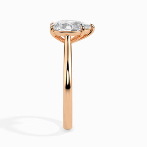 50-Pointer Pear Cut Solitaire Diamond 18K Rose Gold Ring JL AU 19010R-A