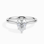 Load image into Gallery viewer, 50-Pointer Pear Cut Solitaire Diamond Platinum Ring JL PT 19010-A
