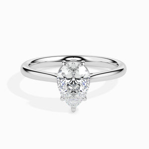 50-Pointer Pear Cut Solitaire Diamond Platinum Ring JL PT 19010-A
