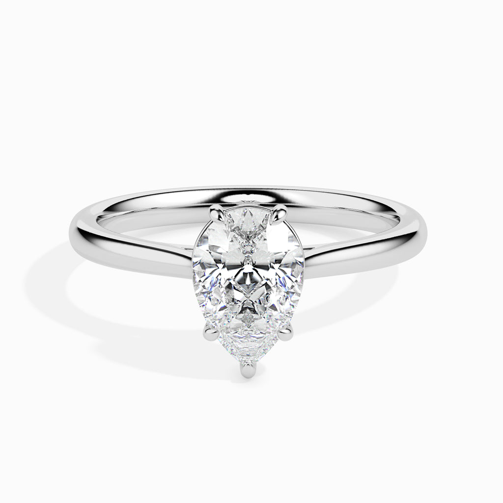 70-Pointer Pear Cut Solitaire Diamond Platinum Ring JL PT 19010-B   Jewelove.US