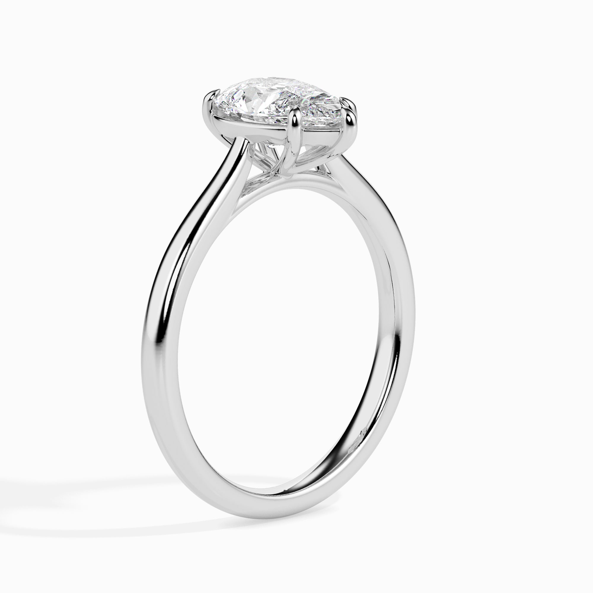 50-Pointer Pear Cut Solitaire Diamond Platinum Ring JL PT 19010-A   Jewelove.US