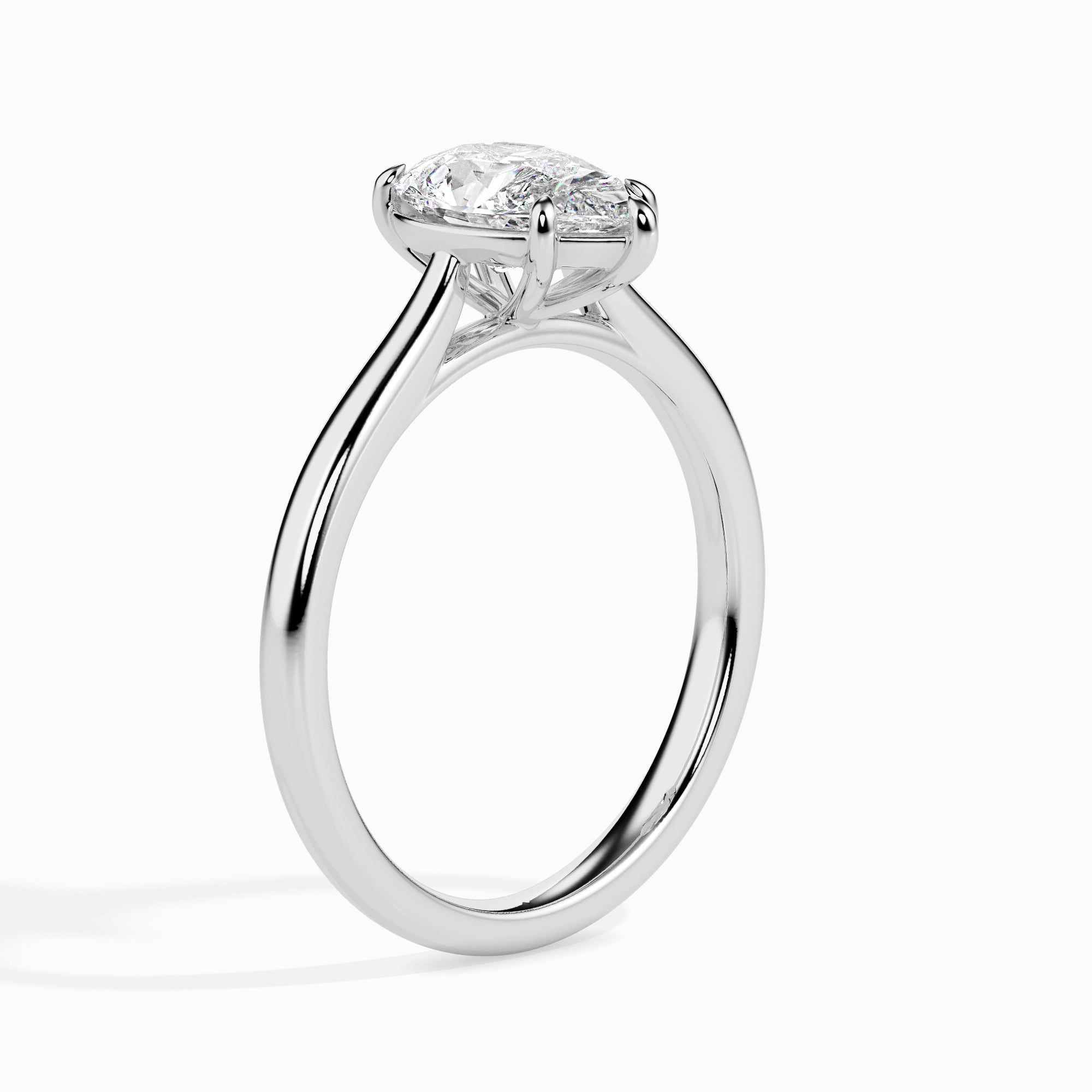 50-Pointer Pear Cut Solitaire Diamond Platinum Ring JL PT 19010-A
