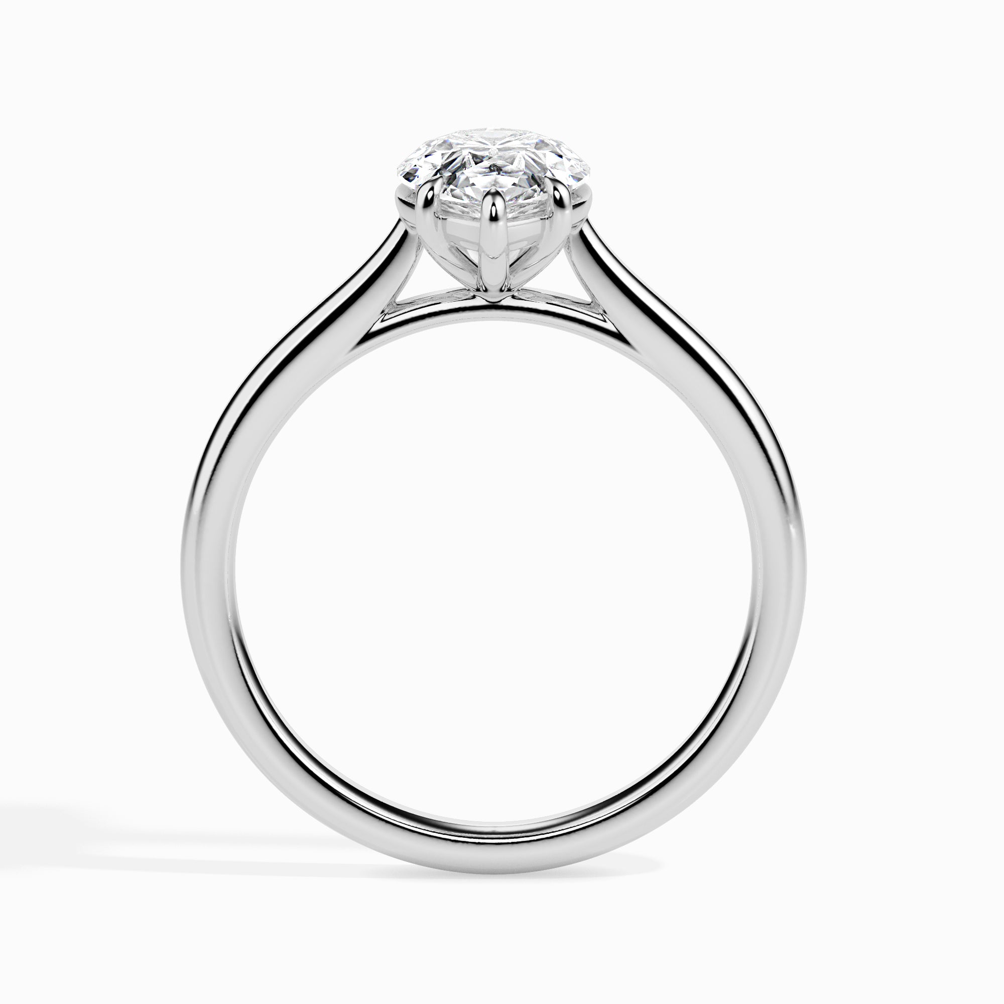 50-Pointer Pear Cut Solitaire Diamond Platinum Ring JL PT 19010-A