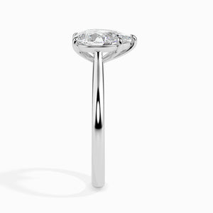 50-Pointer Pear Cut Solitaire Diamond Platinum Ring JL PT 19010-A