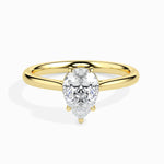 Load image into Gallery viewer, 70-Pointer Pear Cut Solitaire Diamond 18K Yellow Gold Ring JL AU 19010Y-B
