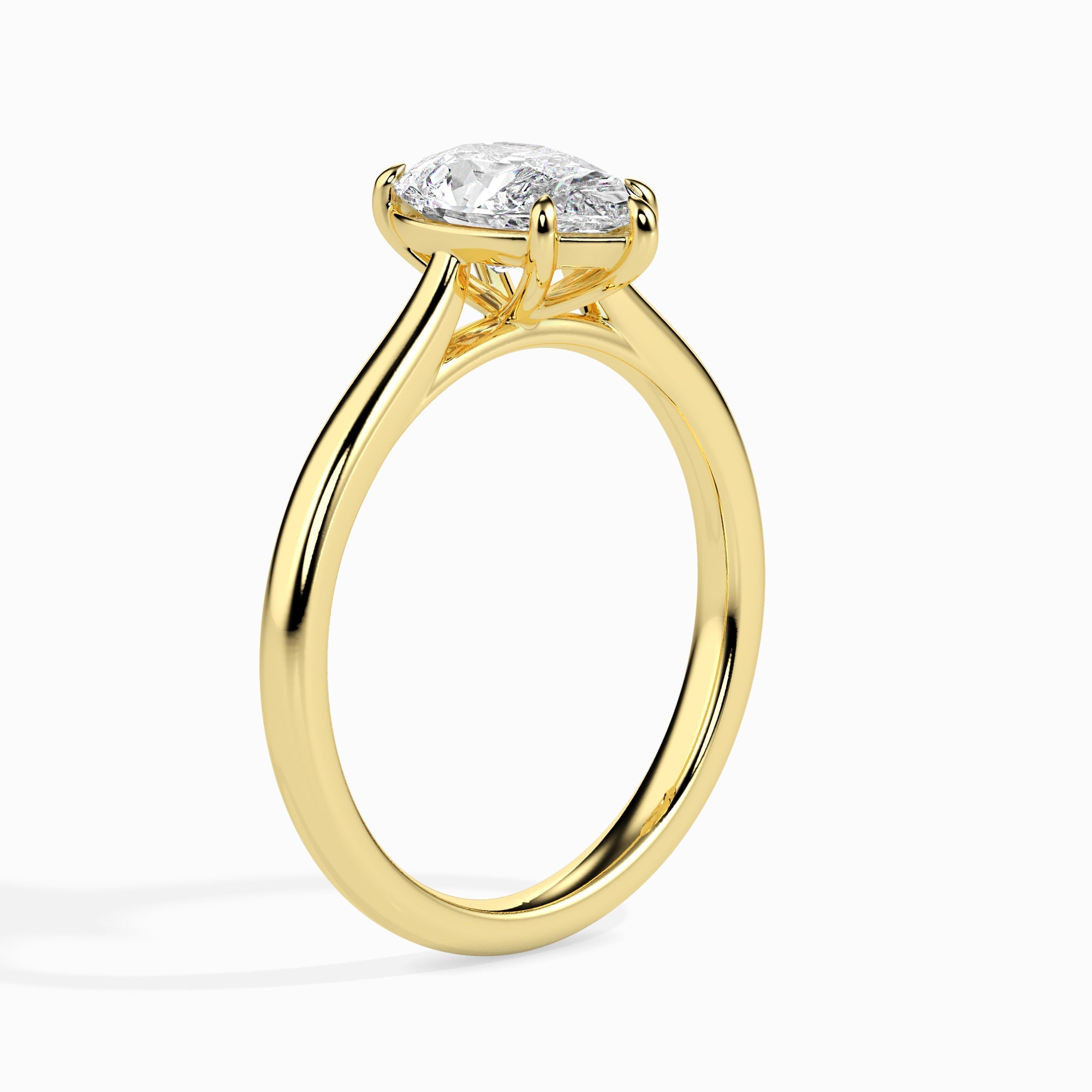 50-Pointer Pear Cut Solitaire Diamond 18K Yellow Gold Ring JL AU 19010Y-A   Jewelove.US