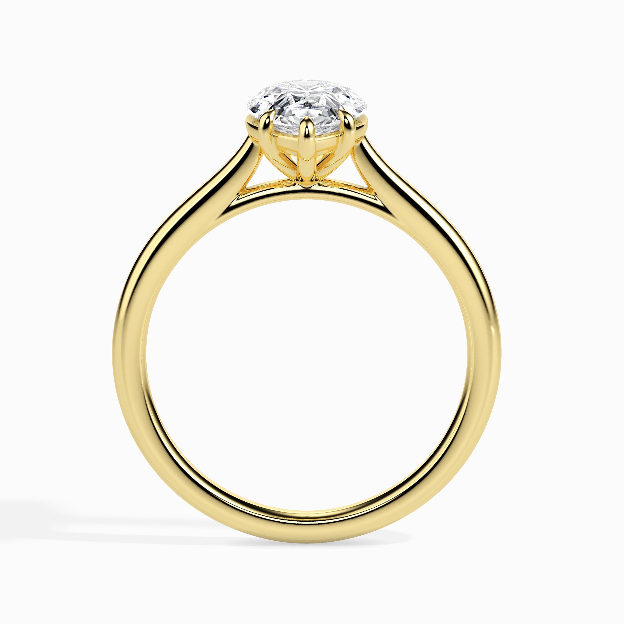 50-Pointer Pear Cut Solitaire Diamond 18K Yellow Gold Ring JL AU 19010Y-A   Jewelove.US