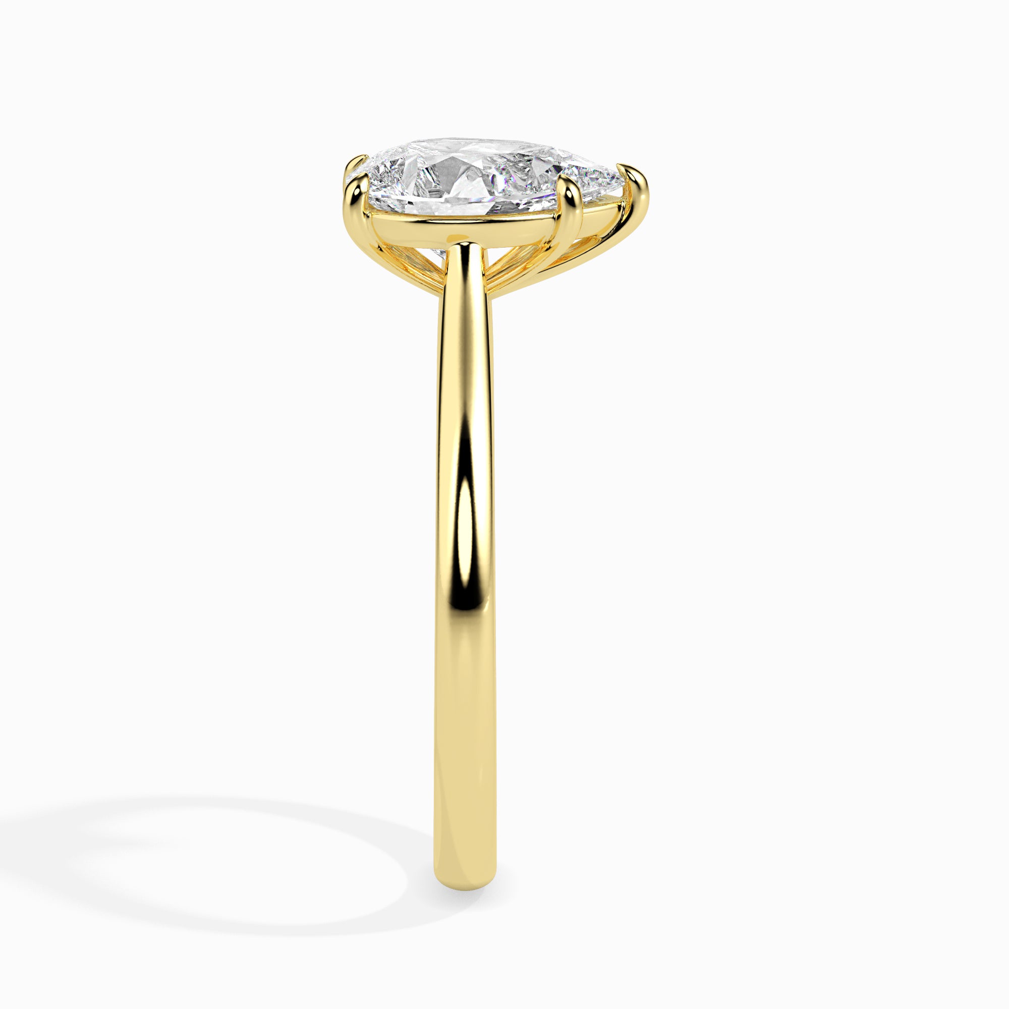 30-Pointer Pear Cut Solitaire Diamond 18K Yellow Gold Ring JL AU 19010Y